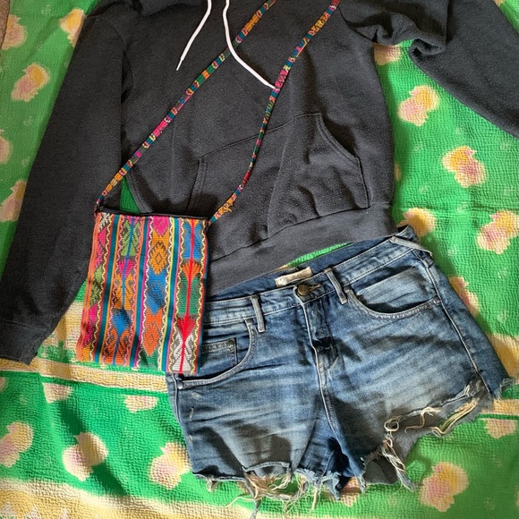 Free People Distressed Cut Off Denim Shorts - Picture 4 of 4